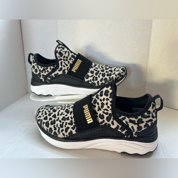 Puma Big Girls Soft Ride Sophia Slip-On Casual Leopard Sneakers Sz 8.5 - Picture 4 of 8